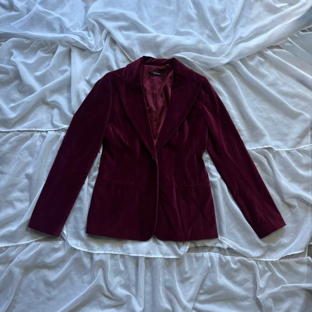 TAHARI Alaina Velvet Single Button Blazer
